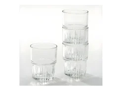Duralex Juego de 4 vasos apilables de vidrio templado de 16 cl resistentes a los golpes Clearance