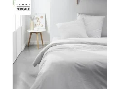 Today Juego de cama - 220 x 240 cm - Acabado 100% Percal macramé - Tiza Blanco Outlet