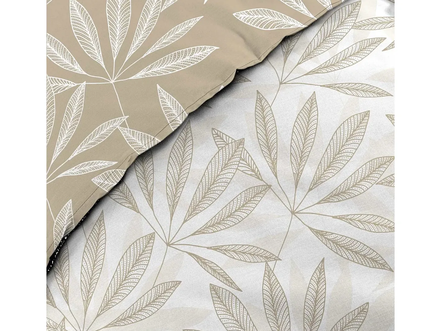 Douceur d'intérieur Juego de Cama 3 Piezas Malia 260x240 cm 100% Algodón Natural Reversible Oeko-Tex Beige Hot