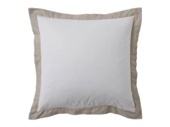 Douceur d'intérieur Juego de cama de 3 piezas de algodón y lino 240 x 220 cm Blanco Best