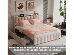 Ropa De Cama-Juego de cama de 3 piezas, incluye 2 fundas de almohada (80 x 80 cm), 1 sábana bajera (140 x 200 cm) + 1 funda nórdica (140 x 210 cm), Blanco + Rosa, poliéster Rosa palo