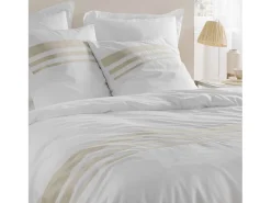 Outlet Douceur d'intérieur Juego de cama de algodón con acabado de lino 240 x 220 cm Blanco