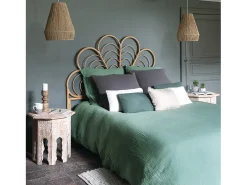 Atmosphera Juego de cama de gasa de algodón liso 240 x 220 cm Verde New