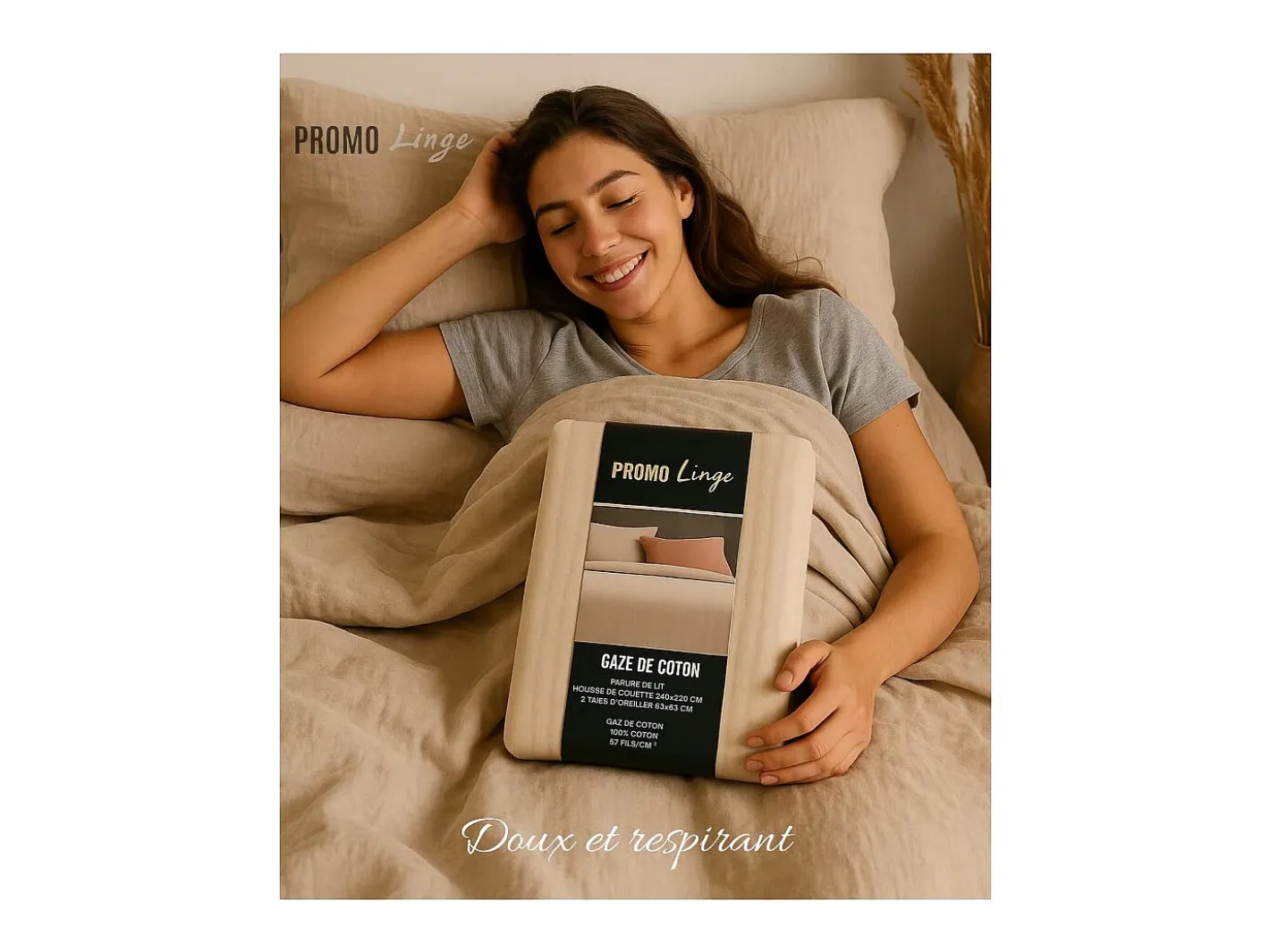 Promo Linge Juego de cama de gasa de algodón 240 x 220 cm Rojo Discount