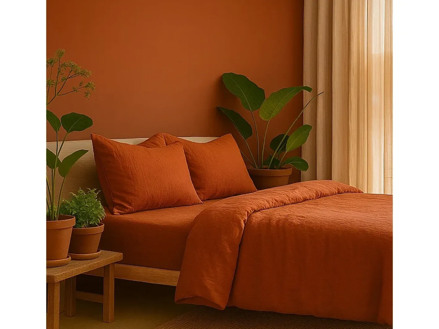 Promo Linge Juego de cama de gasa de algodón 240 x 220 cm Rojo Discount