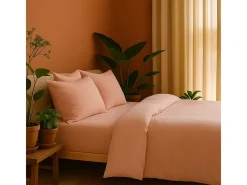 Online Promo Linge Juego de cama de gasa de algodón 240 x 220 cm Rosa