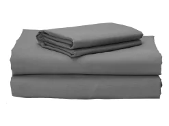 PIKOLIN Ropa De Cama-Juego de cama 135x190cm| HOME| 100% Algodón| 4 piezas| Gris