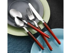 Juego de Cubiertos Purity 24 Piezas con Cesta de Acero Inoxidable Rojo Clearance
