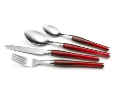 Juego de Cubiertos Purity 24 Piezas con Cesta de Acero Inoxidable Rojo Clearance