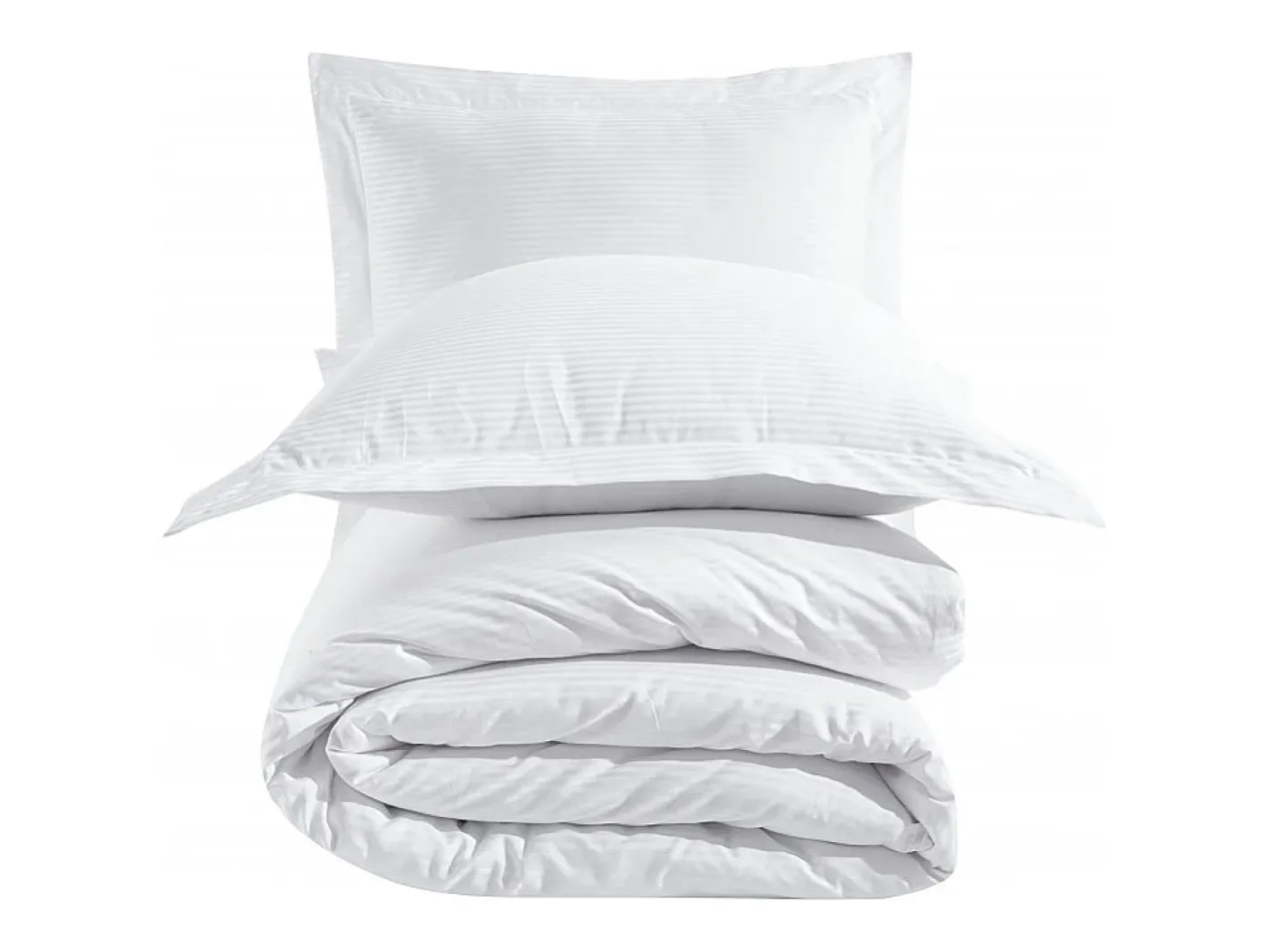 Blanc avenue Juego de funda de edredón + 2 fundas de almohada 63x63cm de satén de algodón rayas Blanco Hot