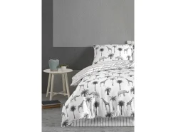 Discount Blanc avenue Juego de funda de edredón +funda de almohada 100% algodón "Jungle" Gris
