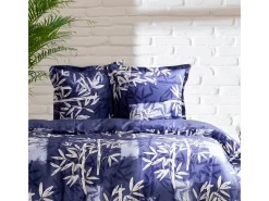 Blanc avenue Ropa De Cama-Juego de funda de edredón +funda de almohada 100% algodón "Bamboo" Azul