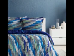 Blanc avenue Ropa De Cama-Juego de funda de edredón + funda de almohada satén de algodón "Neron" Multicolor
