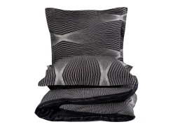 Blanc avenue Ropa De Cama-Juego de funda de edredón + funda de almohada satén de algodón "Bistro" Gris