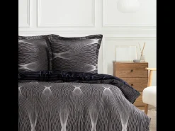 Blanc avenue Ropa De Cama-Juego de funda de edredón + funda de almohada satén de algodón "Bistro" Gris