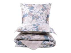 Discount Blanc avenue Juego de funda de edredón 240x220 cm+ 2 fundas de almohada 63x63cm de satén de algodón "Decor" Multicolor