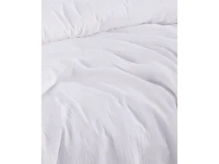 Sale Blanc avenue Juego de funda de edredón + 2 fundas de almohada de gasa de algodón- Blanco