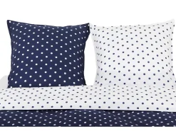 Blanc avenue Juego de funda de edredón +funda de almohada 100% algodón "Pois Marine" Azul Online