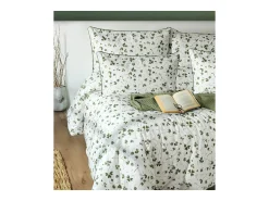 Discount Blanc avenue Juego de funda de edredón +funda de almohada 100% algodón "Parlin" Verde