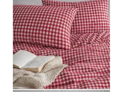 Blanc avenue Juego de funda de edredón +funda de almohada 100% algodón "Vichy rose" Rosa Clearance