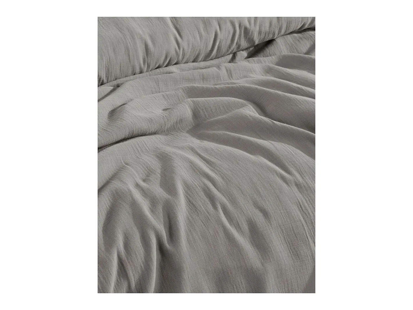 Blanc avenue Juego de funda de edredón + 2 fundas de almohada de gasa de algodón- Gris