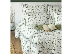 Blanc avenue Juego de funda de edredón +funda de almohada 100% algodón "Parlin" Verde Best