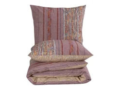 Blanc avenue Ropa De Cama-Juego de funda de edredón +funda de almohada 100% algodón "Efonte Ocre" Multicolor