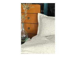Outlet Blanc avenue Juego de funda de edredón 240x220 cm+ 2 fundas de almohada 63x63cm de satén de algodón "Strada white" Blanco
