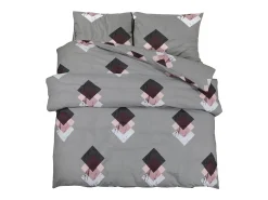 Juego de funda nórdica algodón 225x220 cm ES601484 Gris Online