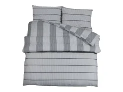 Juego de funda nórdica algodón 200x220 cm ES119932 Gris Outlet