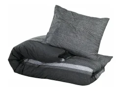 Best Juego de funda nórdica algodón oscuro 140x200 cm ES447552 Gris