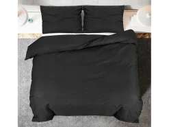 Ropa De Cama-Juego de funda nórdica algodón 200x220 cm ES909798 Negro