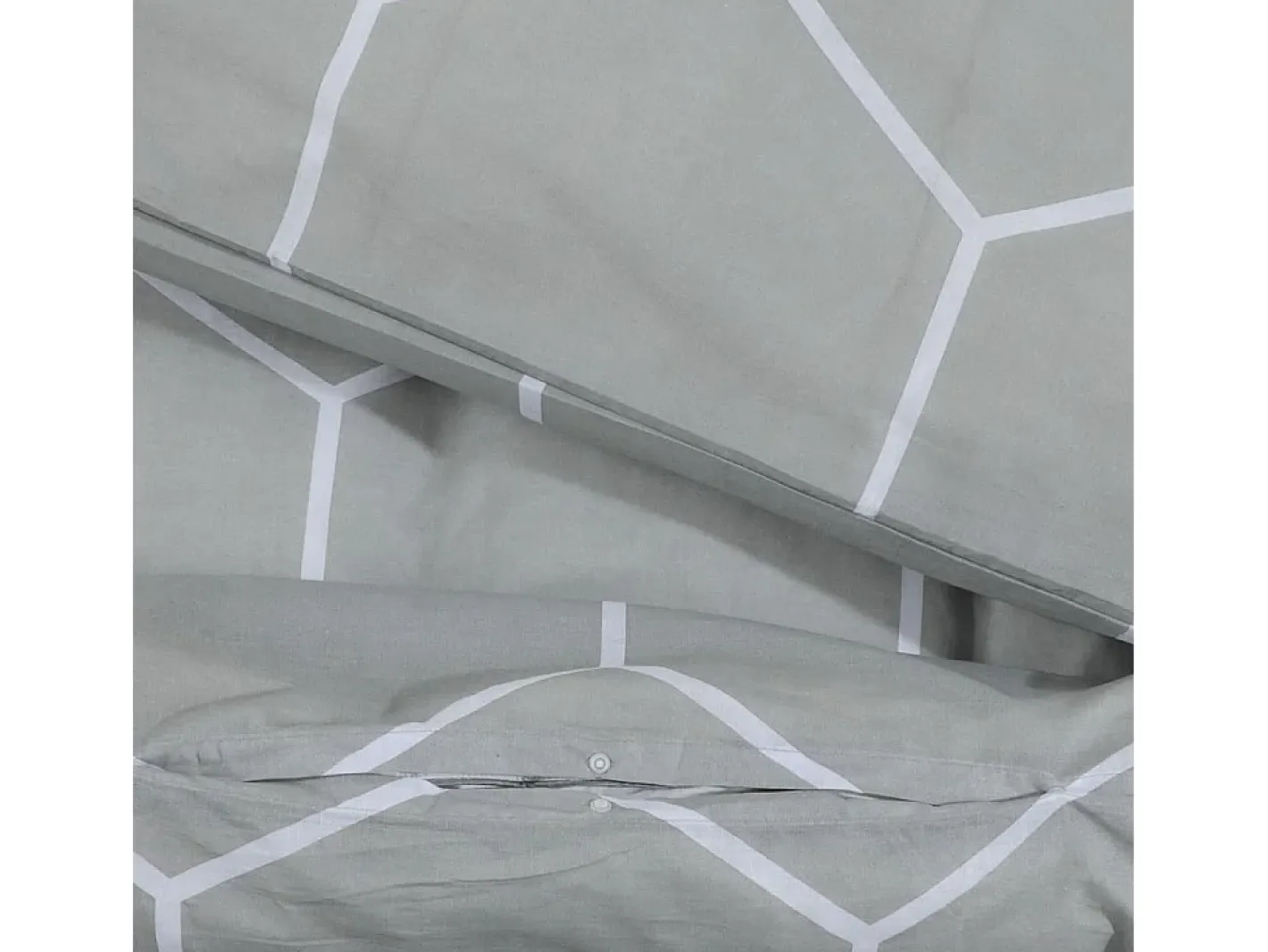 Juego de funda nórdica algodón 240x220 cm ES443442 Gris Online