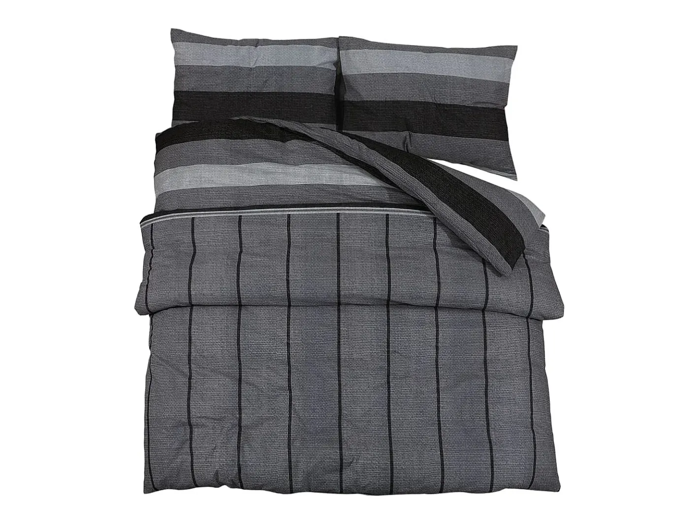 Juego de funda nórdica algodón oscuro 240x220 cm ES360405 Gris