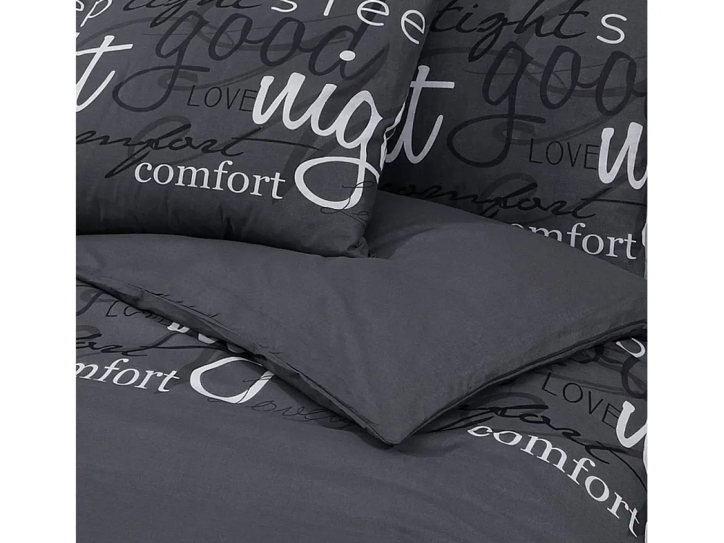 Ropa De Cama-Juego de funda nórdica algodón 240x220 cm ES326464 Negro