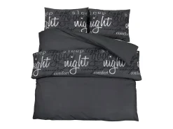Ropa De Cama-Juego de funda nórdica algodón 240x220 cm ES326464 Negro