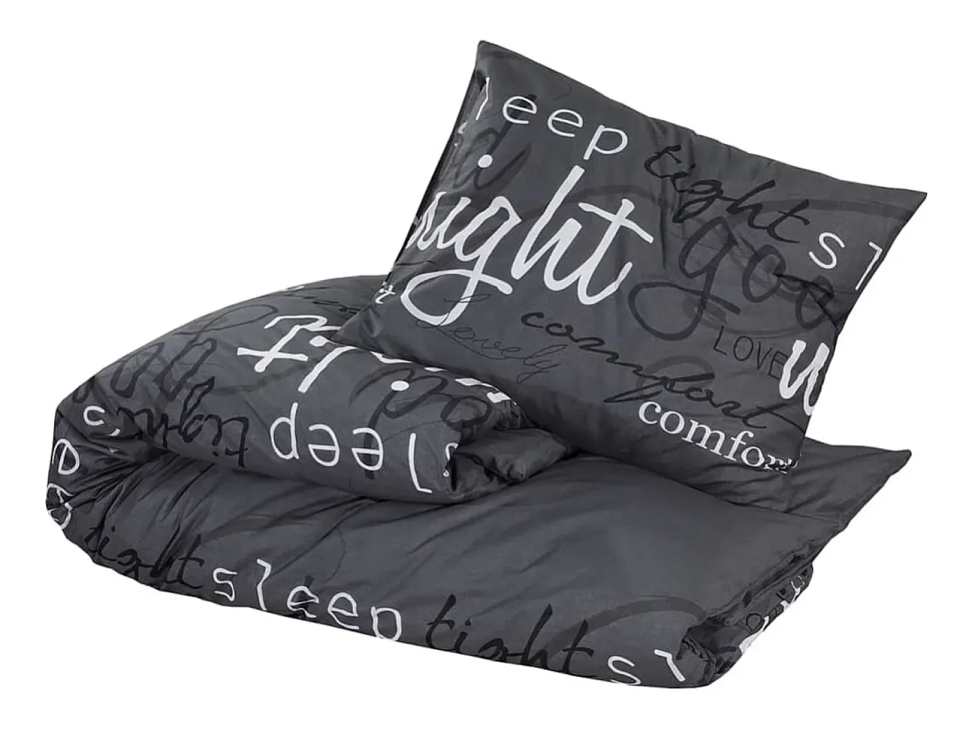 Ropa De Cama-Juego de funda nórdica algodón 240x220 cm ES326464 Negro