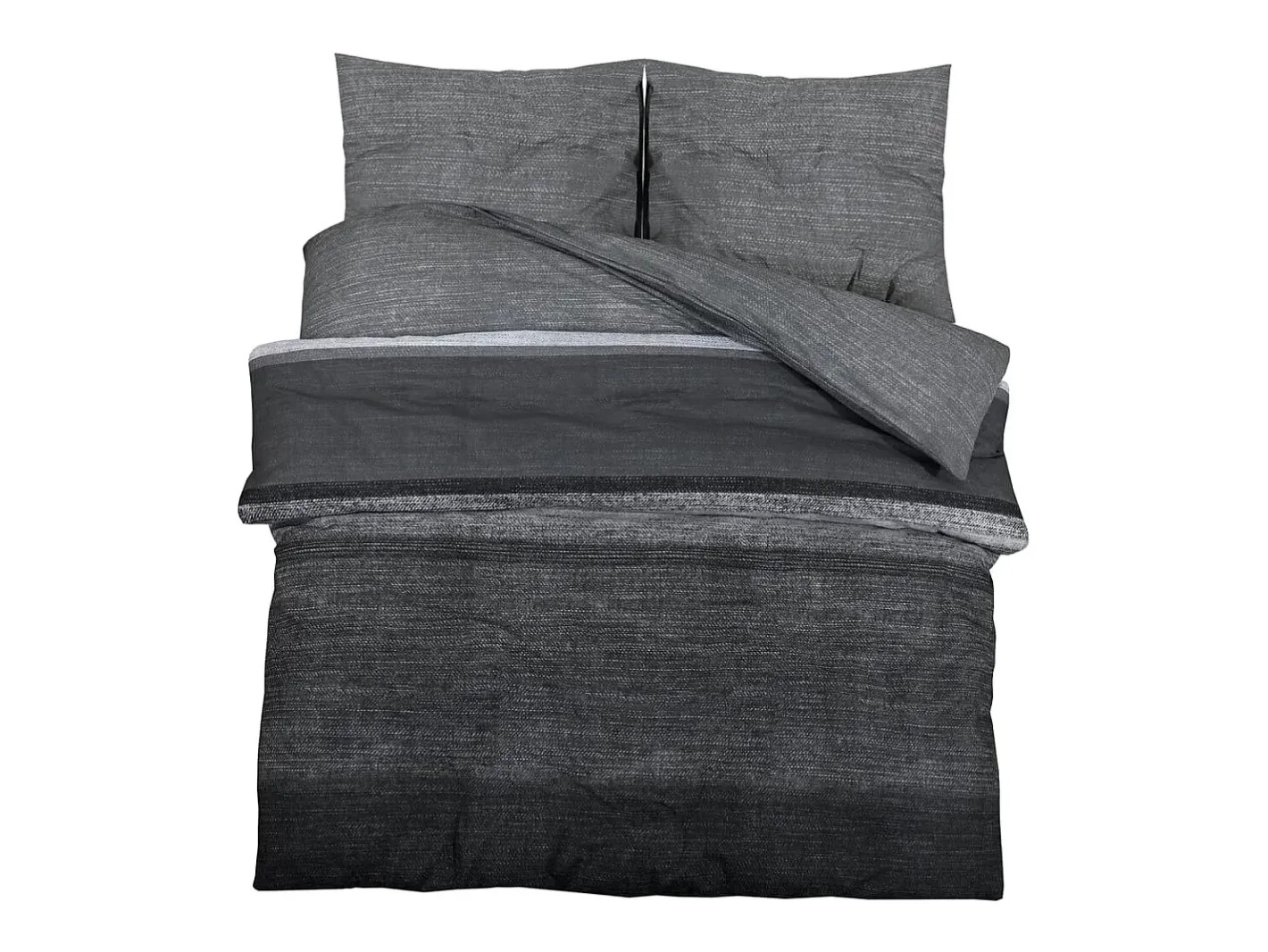 Ropa De Cama-Juego de funda nórdica algodón oscuro 225x220 cm ES984374 Gris