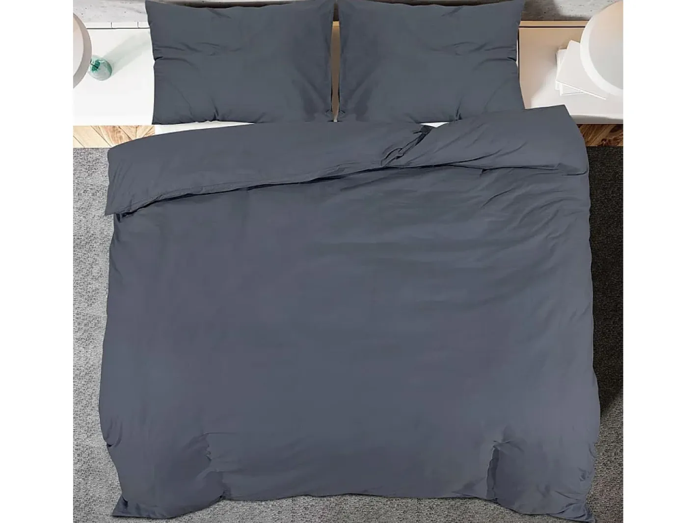 Ropa De Cama-Juego de funda nórdica algodón 200x220 cm ES956259 Gris antracita