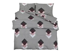 Sale Juego de funda nórdica algodón 260x240 cm ES890449 Gris