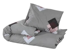 Sale Juego de funda nórdica algodón 260x240 cm ES890449 Gris
