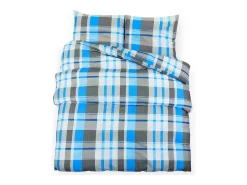 Ropa De Cama-Juego de funda nórdica algodón azul y 135x200 cm ES932744 Gris