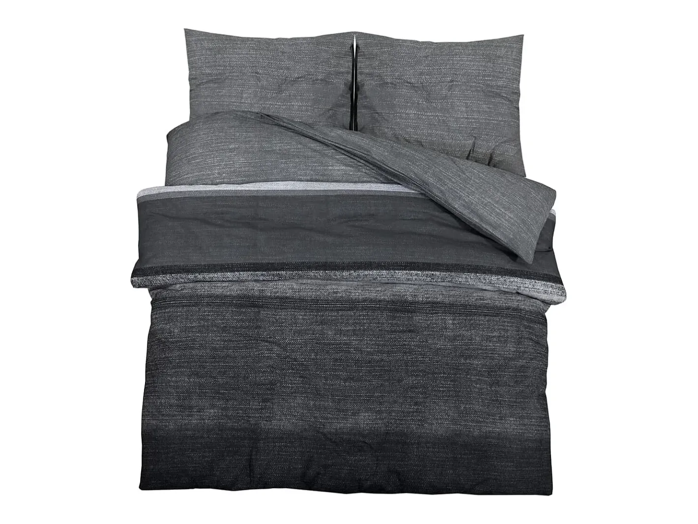 Juego de funda nórdica algodón oscuro 200x200 cm ES721456 Gris Sale