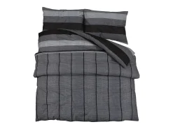 Ropa De Cama-Juego de funda nórdica algodón oscuro 200x200 cm ES758165 Gris