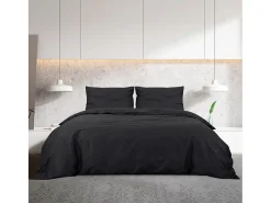 Ropa De Cama-Juego de funda nórdica algodón 200x200 cm ES687844 Negro