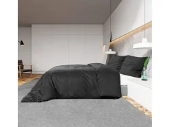 Ropa De Cama-Juego de funda nórdica algodón 200x200 cm ES687844 Negro