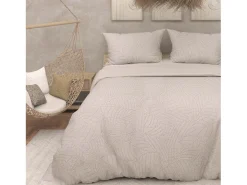 Soleil d'ocre Ropa De Cama-Juego de funda nórdica de microfibra 3D 240x220 cm lino MAYA, por Beige