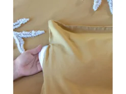 Sweeek Ropa De Cama-Juego de funda nórdica de algodón y blanco de 2 plazas Mostaza