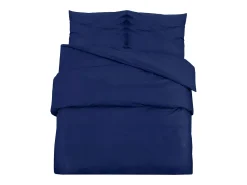 Ropa De Cama-Juego de funda nórdica microfibra ligera marino 200x200 cm ES818559 Azul