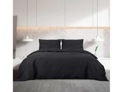 Ropa De Cama-Juego de funda nórdica microfibra ligera 140x200 cm ES955053 Negro